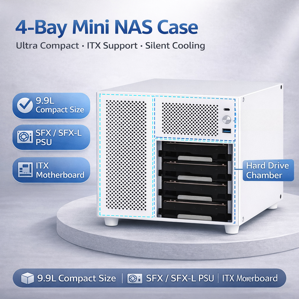 Retro Gaming Cabinet - Mini ITX NAS Case 4 Bay