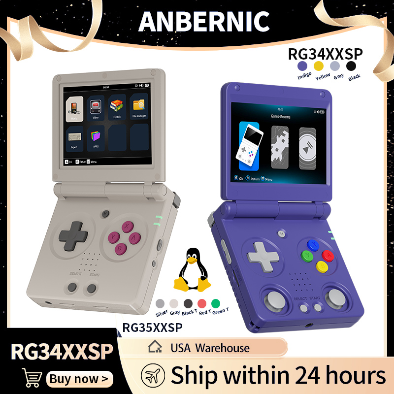 Anbernic RG34XXSP RG35XXSP Fli - مراجعة Retro Gaming Com وسعره