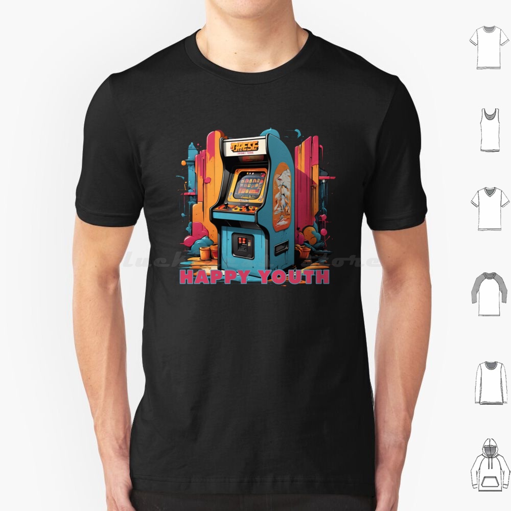 Happy Youth-Arcade T Shirt Men - مراجعة Gaming Retro Arcade وسعره