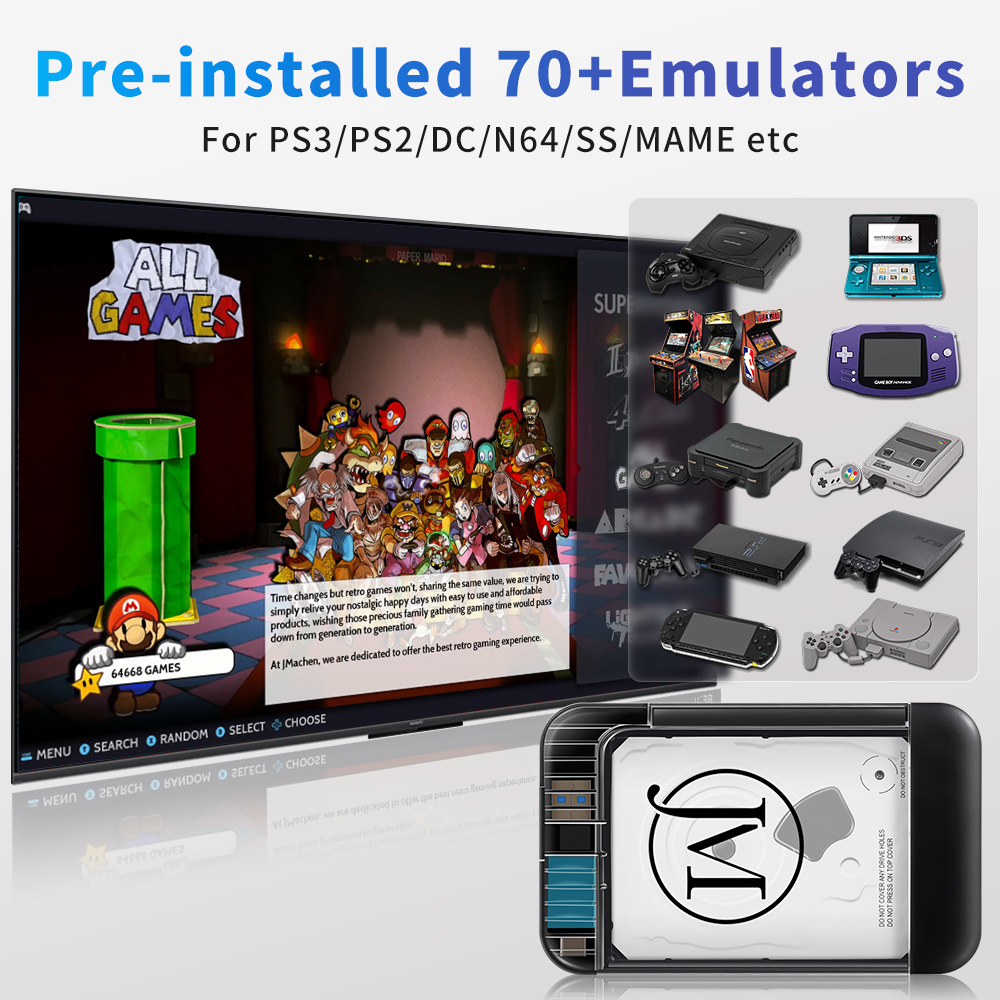 RETROBAT Portable 500G Gaming  - مراجعة Retro Gaming Com وسعره
