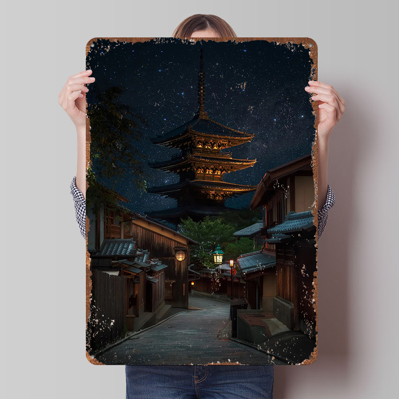Kyoto Night Tinplate Poster Cu - مراجعة Retro Gaming Kyoto وسعره