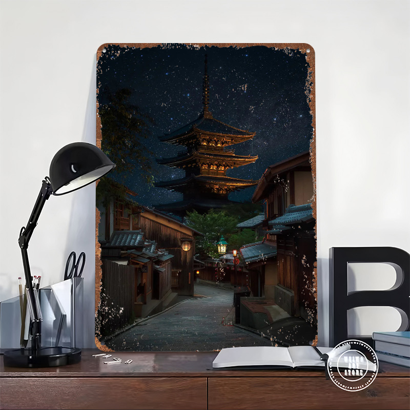 Kyoto Night Tinplate Poster Cu - مراجعة Retro Gaming Kyoto وسعره