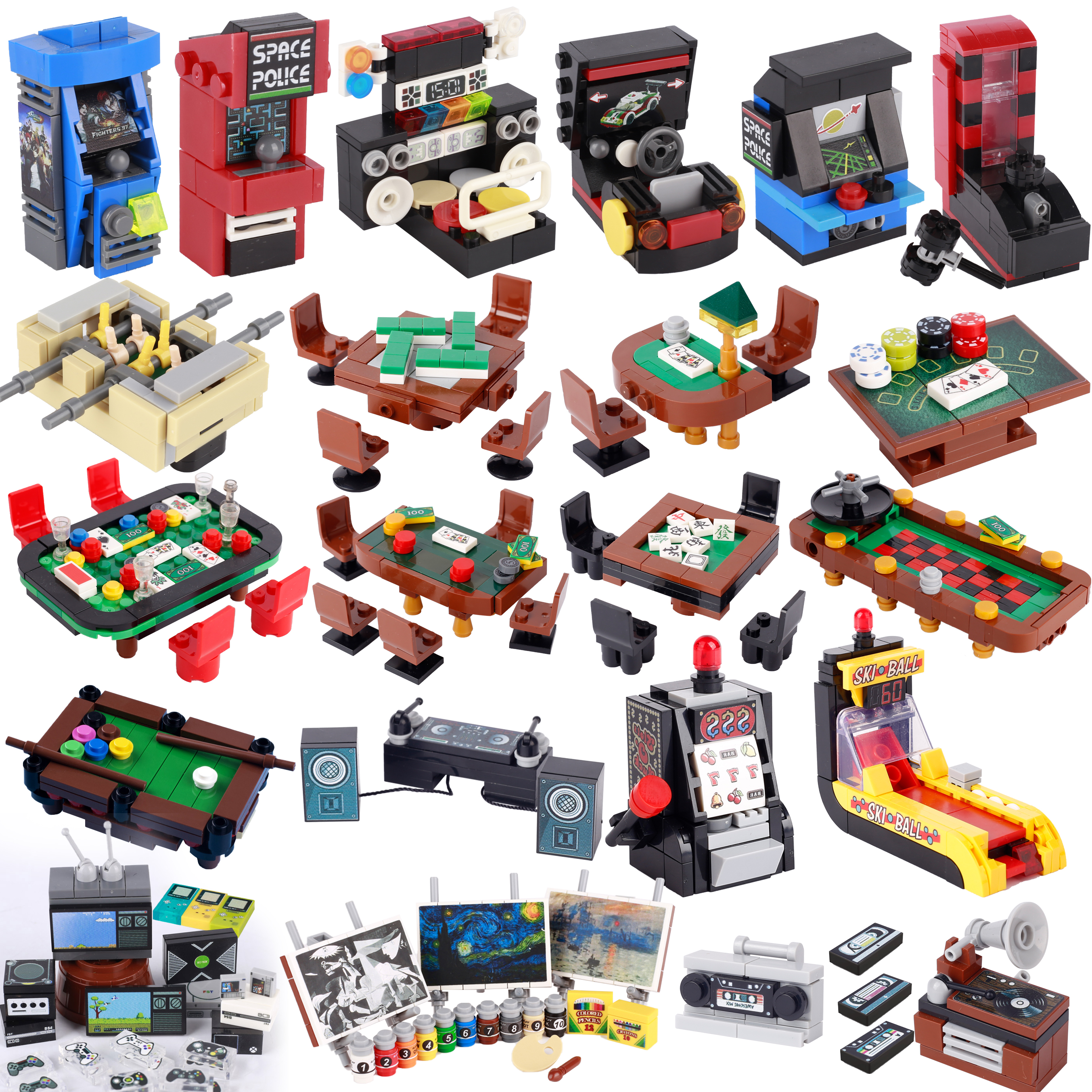MOC City Poker Table Building  - مراجعة Retro Gaming Lego وسعره