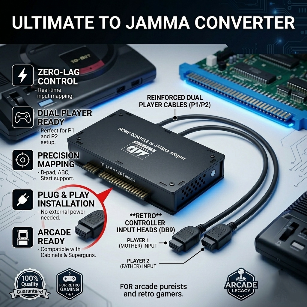 Mega Drive Genesis MD to JAMMA - مراجعة Retro Gaming Cabinet وسعره
