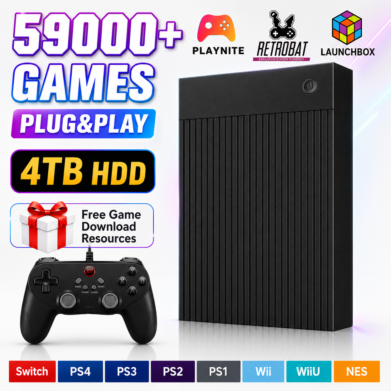 Portable 4TB Gaming HDD with 5 - مراجعة Retro Gaming Laptop وسعره