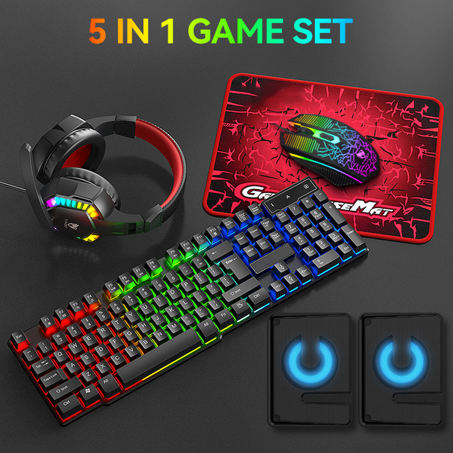 5-in-1 Set Gaming Combo Keyboa - مراجعة Retro Gaming Accessories وسعره