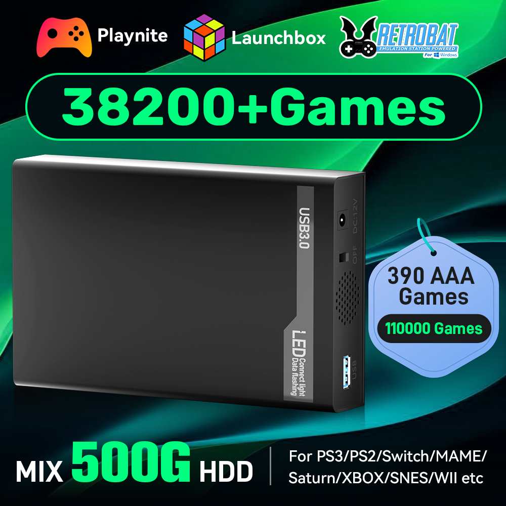 MIX500G Game Hard Drive With 3 - مراجعة Retro Gaming Xbox وسعره