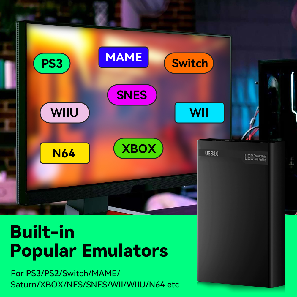 MIX500G Game Hard Drive With 3 - مراجعة Retro Gaming Xbox وسعره